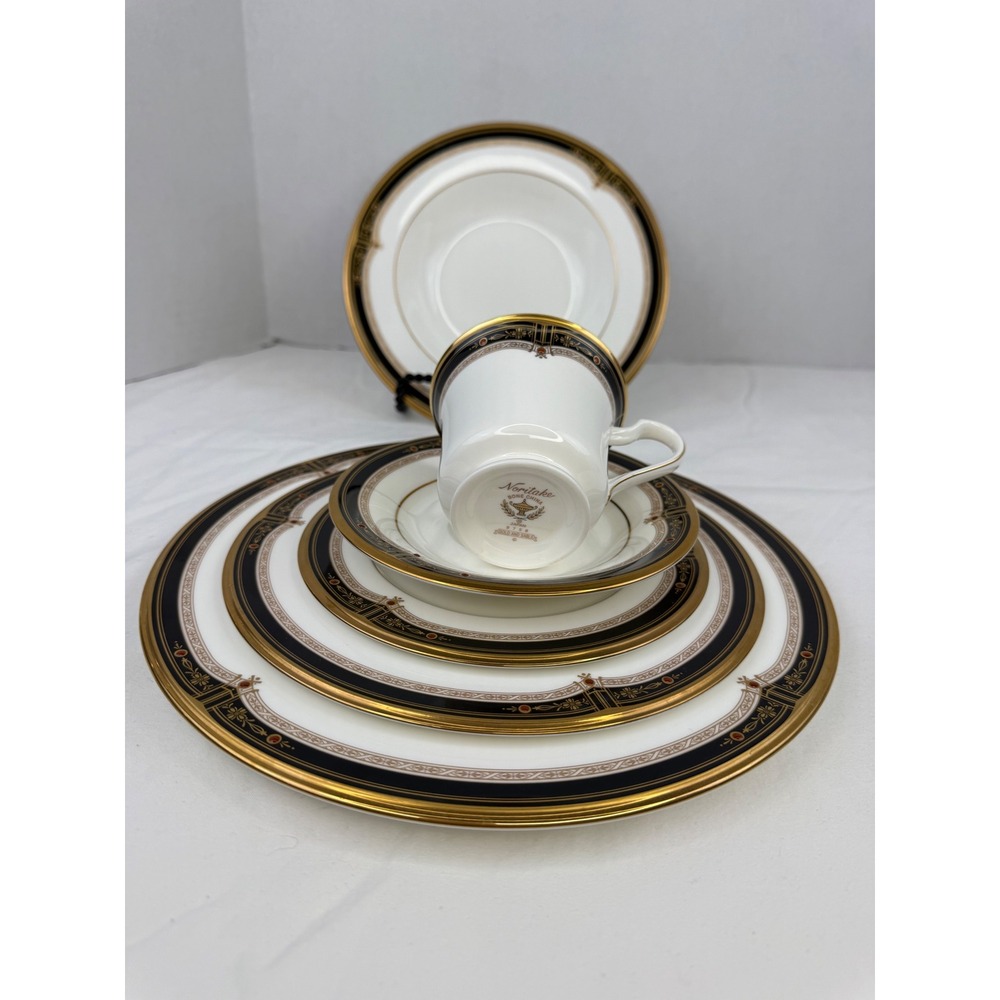 Vintage Noritake Gold and Sable 9758 Bone China 6 Piece Place Setting - Picture 5 of 10